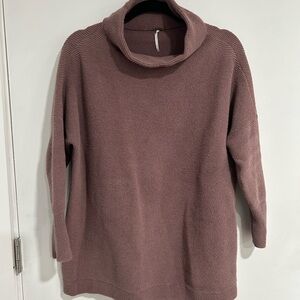 Free People Ottoman Slouchy Ribbed Tunic Sweater Size Small Purple